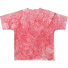 omuramの赤い円（両面） フルグラフィックTシャツの背面