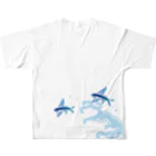 MUSEUM LAB SHOP MITのお魚をまとうTシャツ＊アオモノ フルグラフィックTシャツの背面