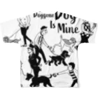 hilo tomula トムラ ヒロのThe Doggone Dog Is Mine  Boys フルグラフィックTシャツの背面