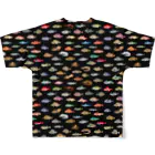 猫と釣り人のFISH_FB_DOT_1K All-Over Print T-Shirt :back