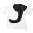 猫とやっし～ぃのアレコレの黒猫 フルグラフィックTシャツの背面