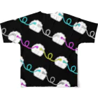 ねんねのつながるねんねくんBLACK All-Over Print T-Shirt :back