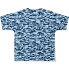 猫と釣り人のCAMOUFLAGE_FB_1 フルグラフィックTシャツの背面