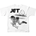 nidan-illustrationのhappy dog -JET- (black ink) フルグラフィックTシャツの背面