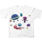 ぺけ丸のUFO 宇宙人 フルグラフィックTシャツの背面