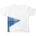 KEN's☆BASEBALL FAN SHOPのチェック柄スター blue フルグラフィックTシャツの背面