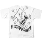 junk-houseのHISHAMASTAR!! （東北弁：ひしゃますた） フルグラフィックTシャツの背面