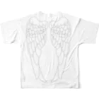 chocomint さざはらの天使の羽　ホワイト フルグラフィックTシャツの背面