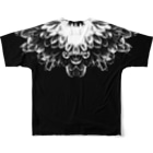 HOUSE DANCE MANIAのBotanical・Black All-Over Print T-Shirt :back