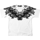 HOUSE DANCE MANIAのBotanical・White All-Over Print T-Shirt :back