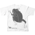 suparnaのかえるくん　モノクロ All-Over Print T-Shirt :back