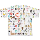 たはらともみのアルファベットどうぶつTシャツ All-Over Print T-Shirt :back