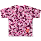 HappyGorillaのMito cup3ピンク　裏迷彩-1 All-Over Print T-Shirt :back