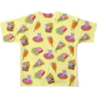 YUMEのうさぎ柄（黄色） All-Over Print T-Shirt :back