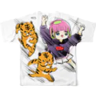 かわいい尻子玉のアニマルダッシュ フルグラフィックTシャツの背面