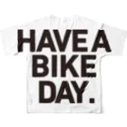 HAVE A BIKE DAY. ＠ SUZURIの『HABDロゴ 』 All-Over Print T-Shirt :back