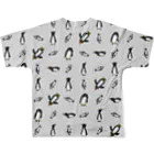 ゆるいイラストのアイテム - イラストレーターハセガワのペンギンとアジ All-Over Print T-Shirt :back