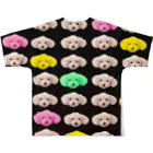 びーはっぴーのここまる黒 All-Over Print T-Shirt :back