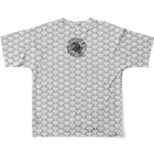 TAIYAKI INSANITYの青海波紋たい焼き　〈弐〉クロシロ All-Over Print T-Shirt :back