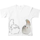 つきみとはく専属でざいなーだよんのはくちゃんTシャツ All-Over Print T-Shirt :back