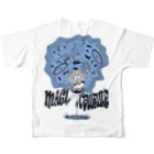 nidan-illustrationの“MAGI COURIER” blue #2 フルグラフィックTシャツの背面