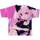 あくむ病院の包丁少女 フルグラフィックTシャツの背面