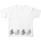 ainoのサメさんと仲間たちpretend All-Over Print T-Shirt :back