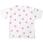 Girly*hガーリーエイチのハート総柄(pink) All-Over Print T-Shirt :back