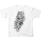 Fromage bleUのねこち（Bibi）ほあ フルグラフィックTシャツの背面