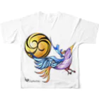 suparnaの月と鳥 フルグラフィックTシャツの背面