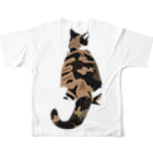 MIA似顔絵の三毛猫Tシャツ フルグラフィックTシャツの背面