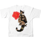 MIA似顔絵の三毛猫Tシャツ　夏 フルグラフィックTシャツの背面