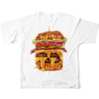 兼子良の飯テロハンバーガー フルグラフィックTシャツの背面