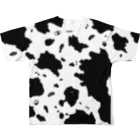 9bdesignのS-USHI ウスシ 鮨の牛柄｜黒｜フルグラフィックT All-Over Print T-Shirt :back