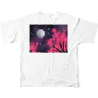 Happy Moon Artの春の夜 フルグラフィックTシャツの背面