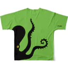 oba:obaのNO TENTACLE, NO LIFE. フルグラフィックTシャツの背面