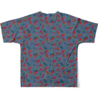 38　サンパチのテープくちゃくちゃ　ブルー All-Over Print T-Shirt :back
