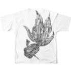 MUKEの出目金 All-Over Print T-Shirt :back