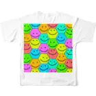 まりわのお店 HOSHIYAの脳内✰万華鏡花火✰和柄✰ほか✰　の亀甲紋様・smile All-Over Print T-Shirt :back