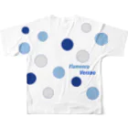 Flamenco Verano Tiendaのフラメンコ　ベラーノ　ブルーシージョとドット All-Over Print T-Shirt :back