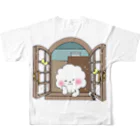 ふわふわアニマルズのわくわく。ふたり。 フルグラフィックTシャツの背面