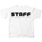 Starmine storeの【e_Starmine】STAFF NO GAME NO LIFE monochrome All-Over Print T-Shirt :back