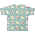 んぱのもりの餃子ぷに　みどり　 All-Over Print T-Shirt :back