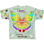 Design Studio 「Chi-Ra-Ri ~ち・ら・り~」のButterfly「Ageha」Rainbowシリーズ『Ash』 All-Over Print T-Shirt :back