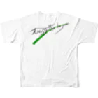 GreenSpecialの筆文字　喜びでわくわくする フルグラフィックTシャツの背面