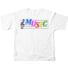 アインシュタインキャットのMUSIC フルグラフィックTシャツの背面