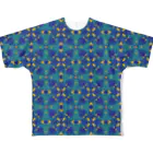 tettetextileのTako tile_blue All-Over Print T-Shirt