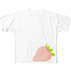 chobi shopのピンクいちご フルグラフィックTシャツ