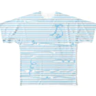 dizzyのBlue Stripes All-Over Print T-Shirt