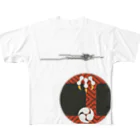 日下田の【まあるい花札】雷 All-Over Print T-Shirt